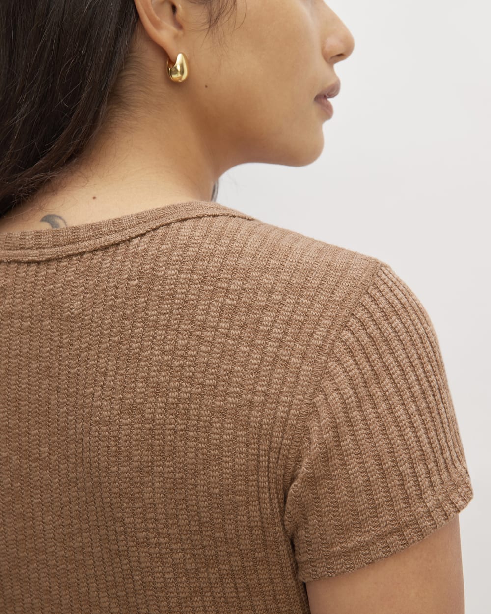 The Cozy Rib Tee | Carob Brown