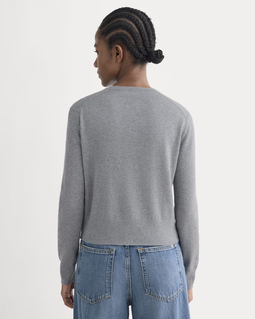 The Cropped Cardigan in Cotton Cashmere | Heather Charcoal