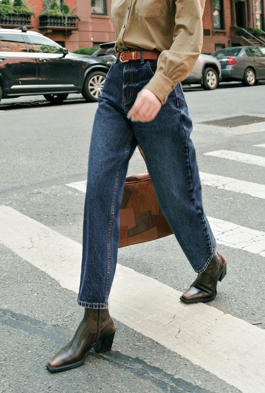 Bentley Straight Cropped Jeans - Dark Indigo