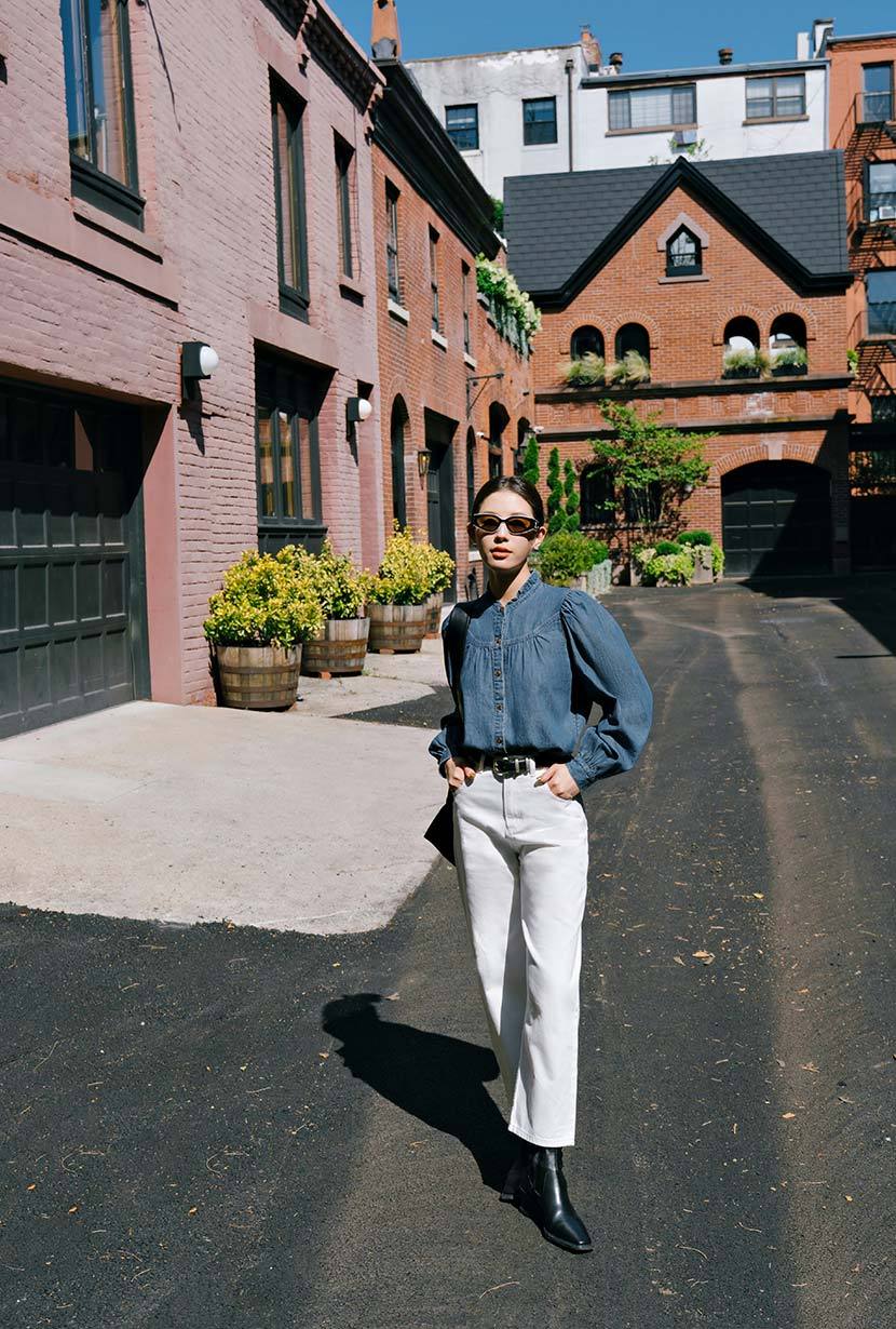 Bethany Denim Blouse - Indigo