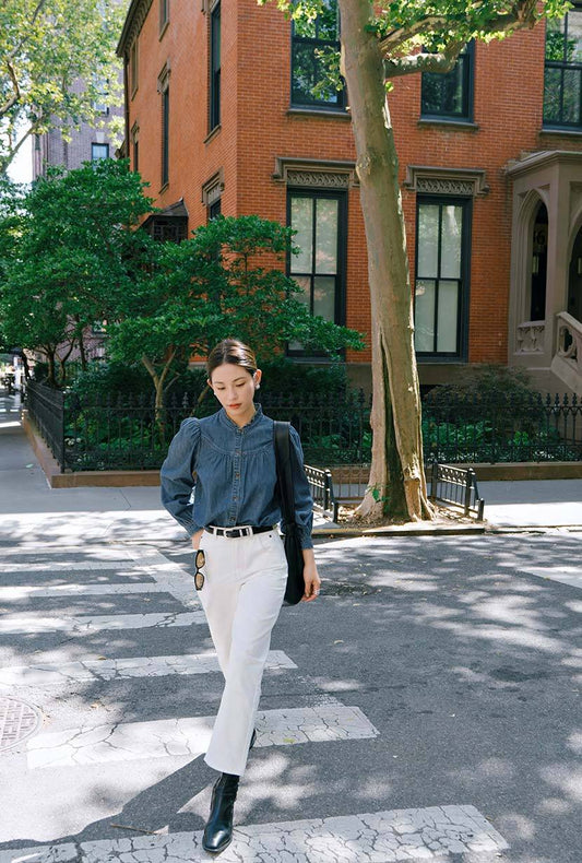 Bethany Denim Blouse - Indigo