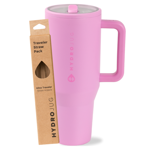 Bubblegum Traveler 40oz + Replacement Straw Pack