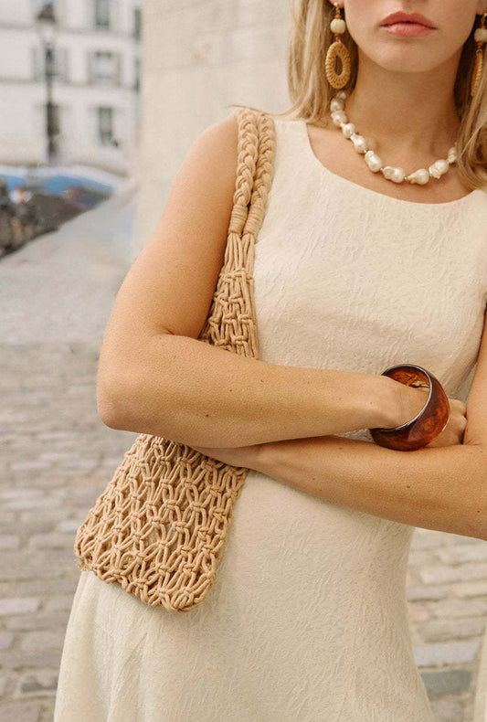 Crocheted Mesh Tote Bag