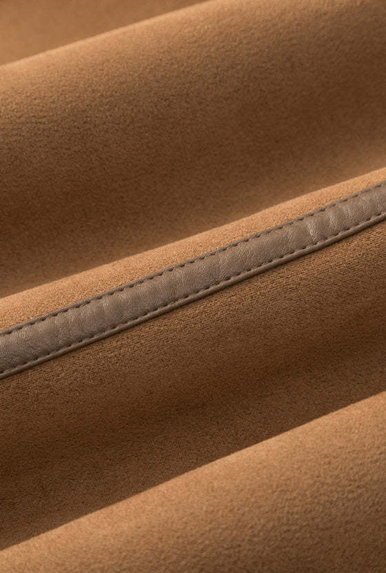 Callen Suede and Fur Faux Shearling Coat - Tawny