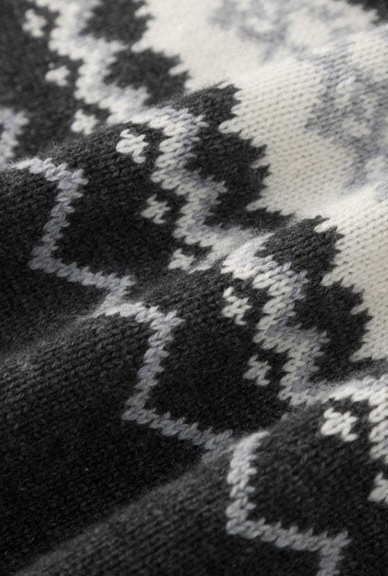 Cohen Fair Isle Wool Cardigan - Charcoal