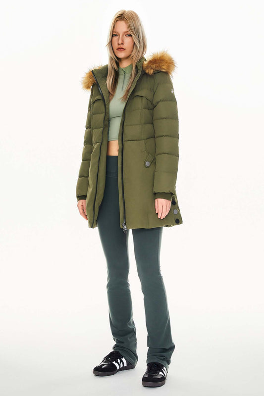 Faux Fur Qulited Puffer Down Jacket