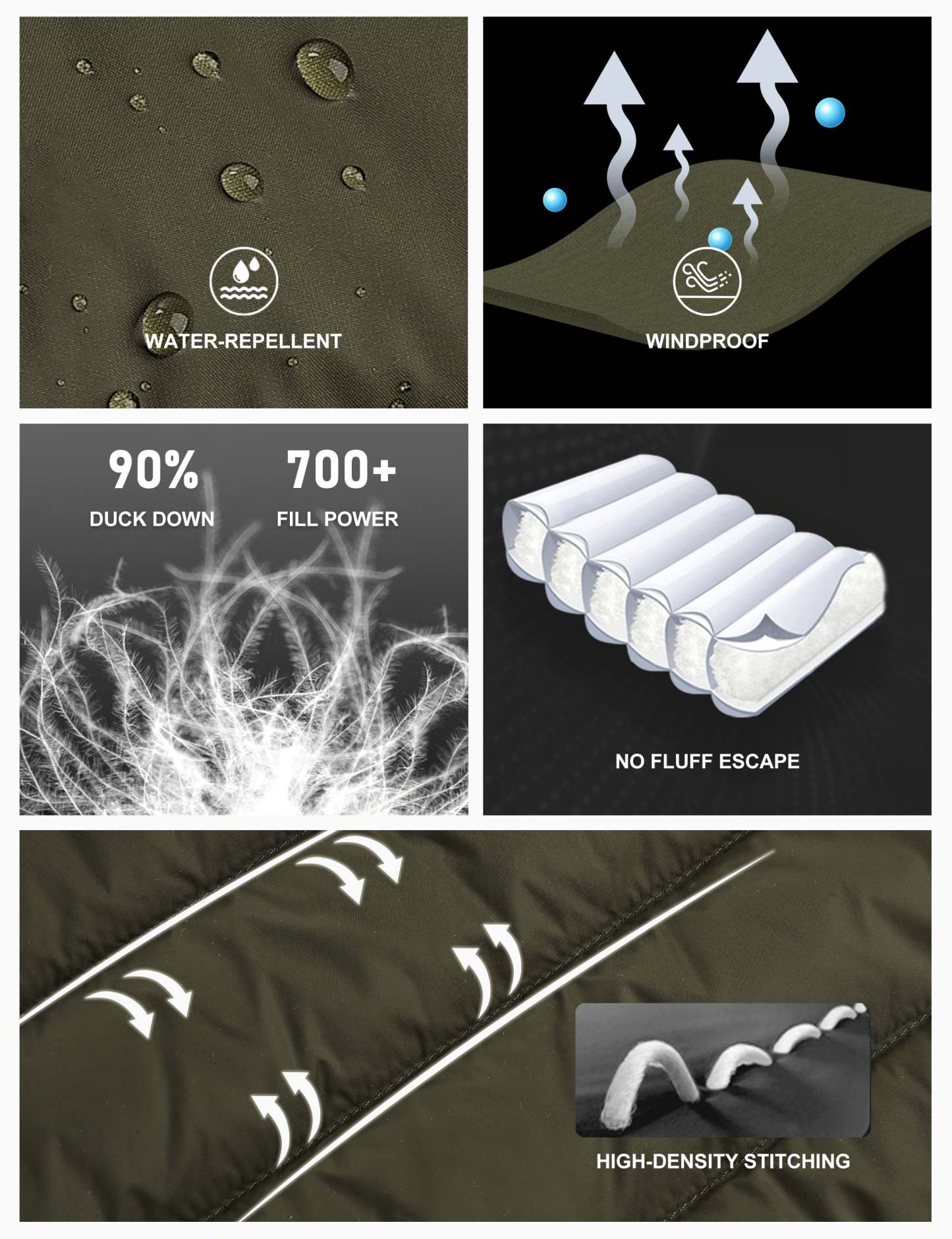 Lightweight Packable Down Jacket with Stand Collar with hood
