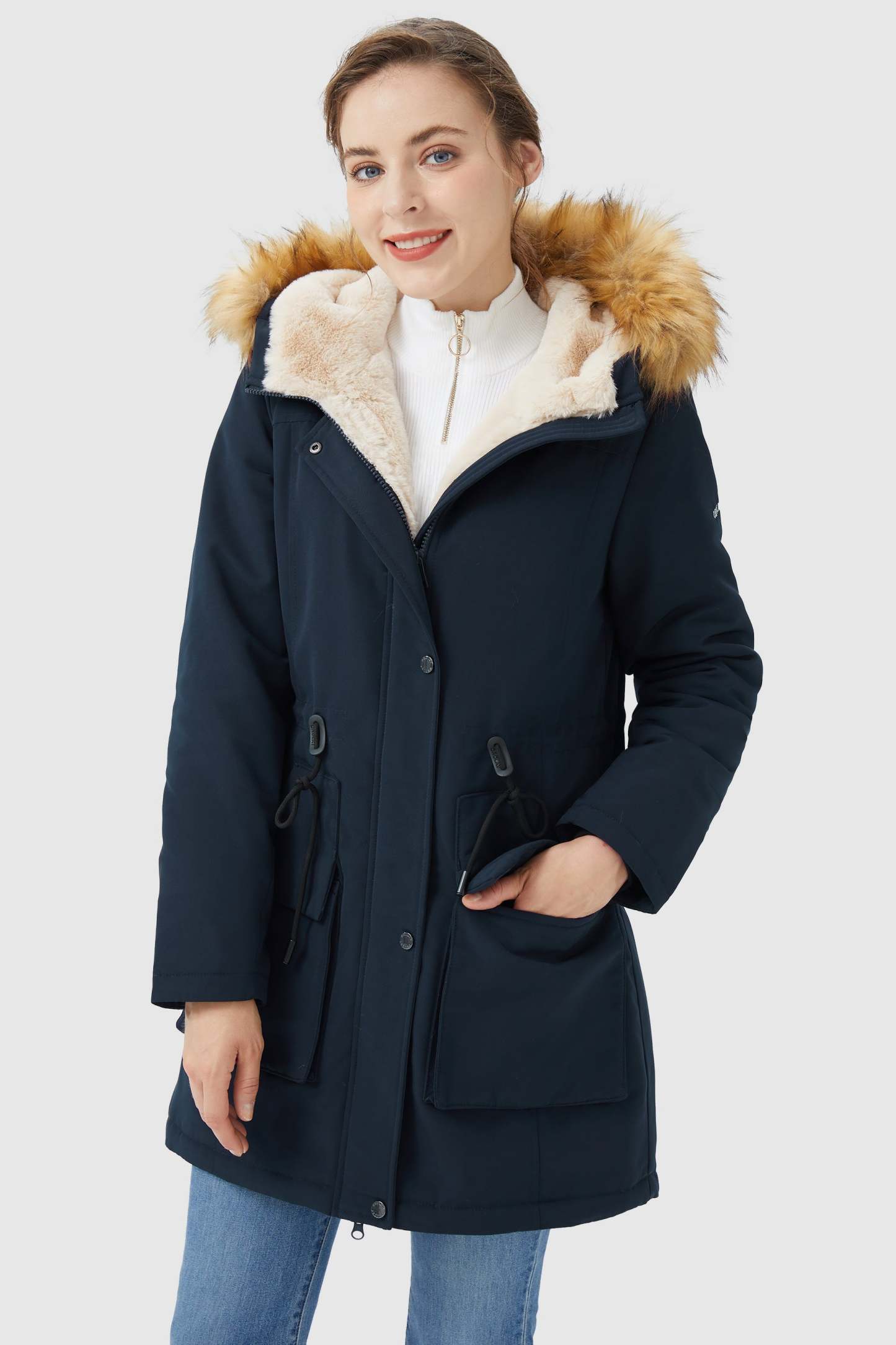 Thickened Fleece Lined Parka Jacket