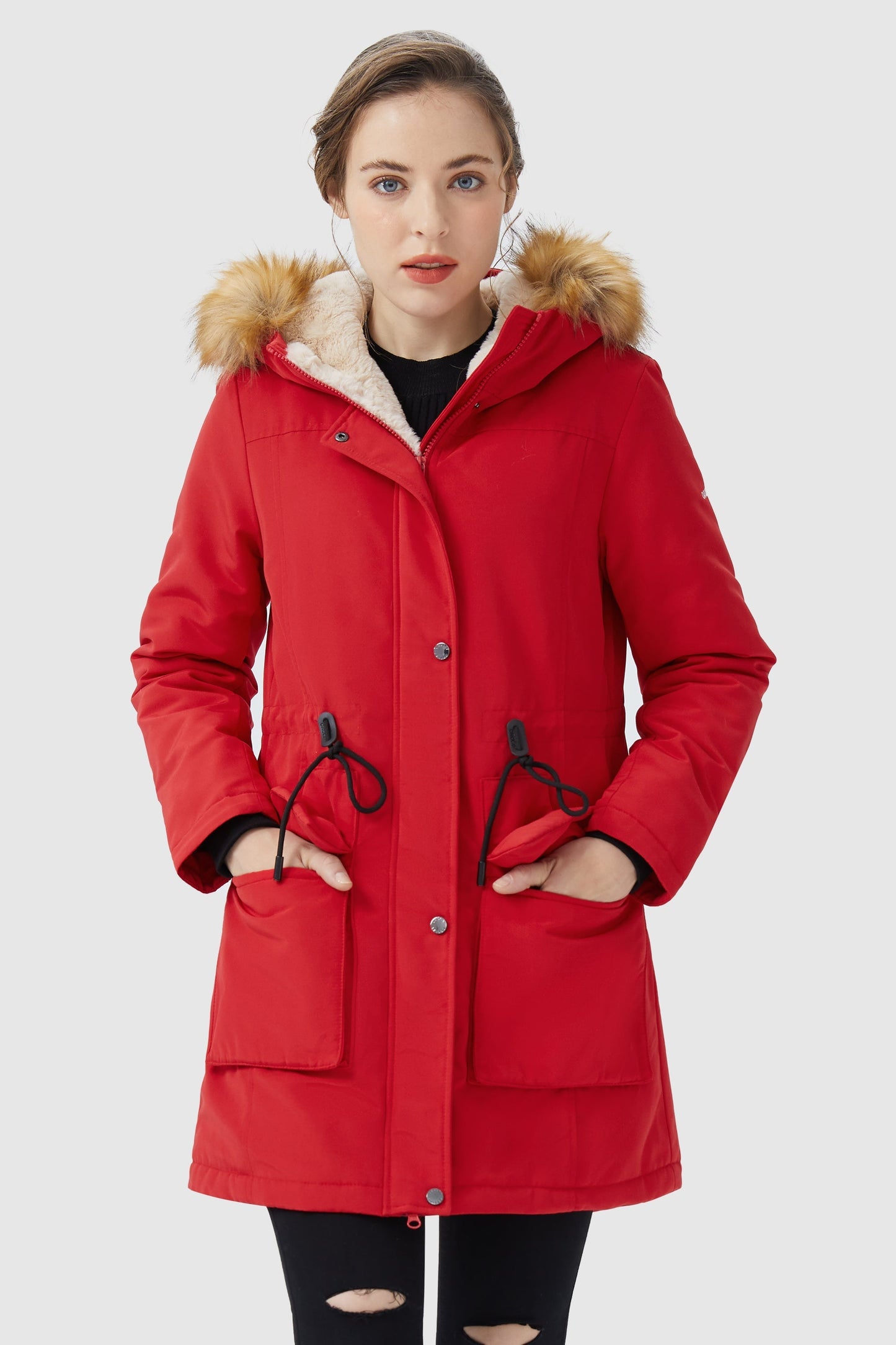 Thickened Fleece Lined Parka Jacket