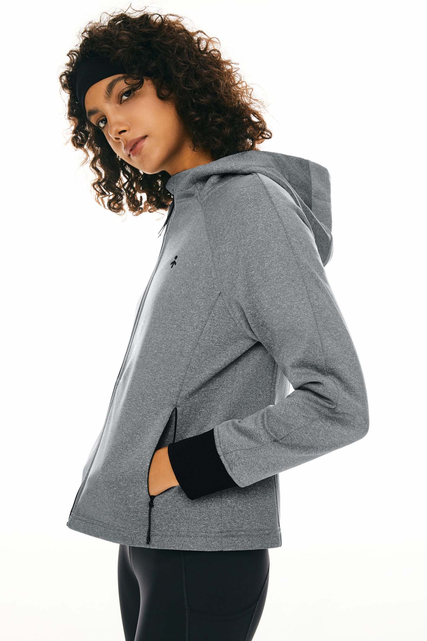 Zip Up Fleece Lined Hoodie Long Sleeve Cropped Sweatshirt