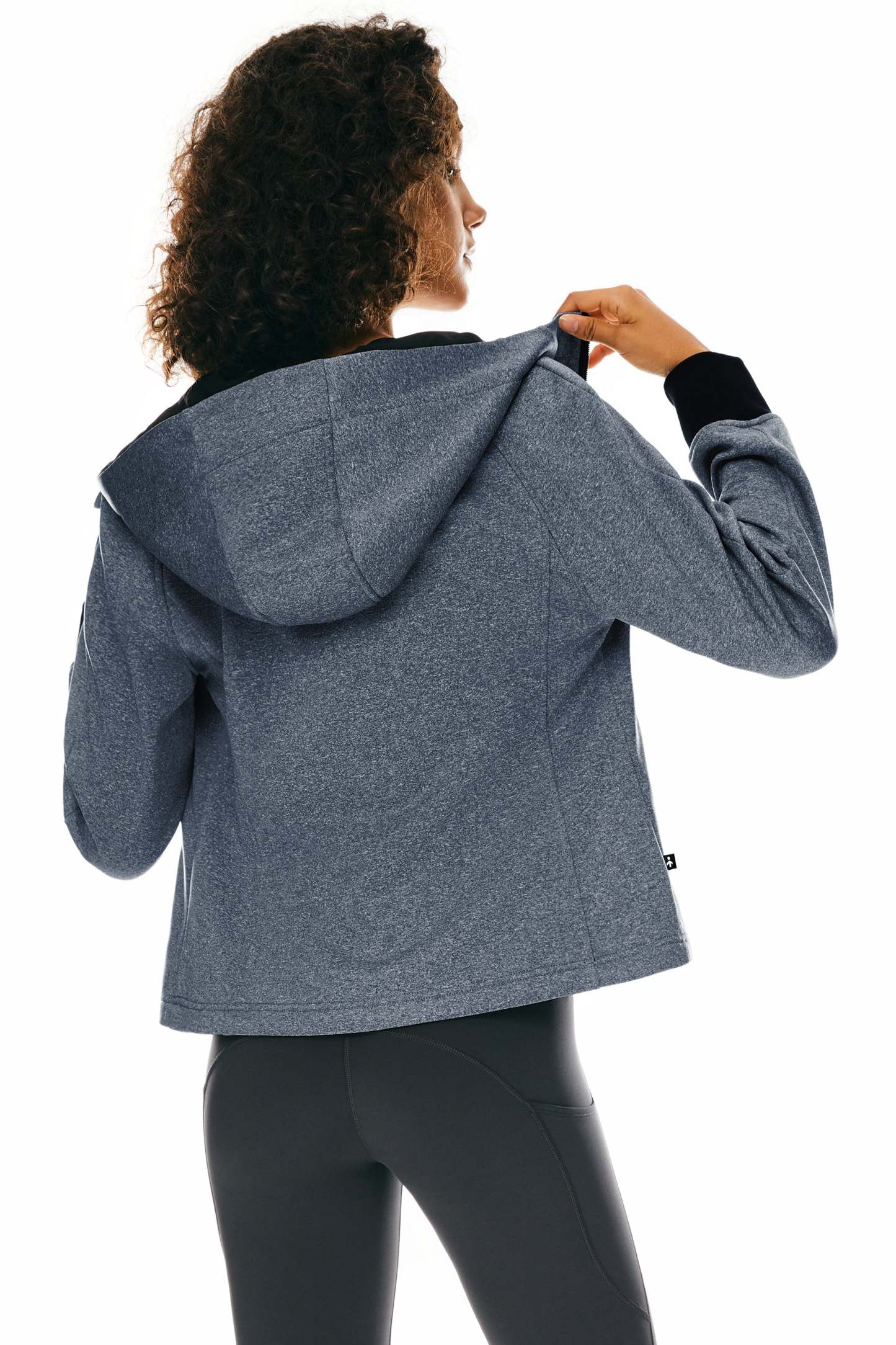 Zip Up Fleece Lined Hoodie Long Sleeve Cropped Sweatshirt