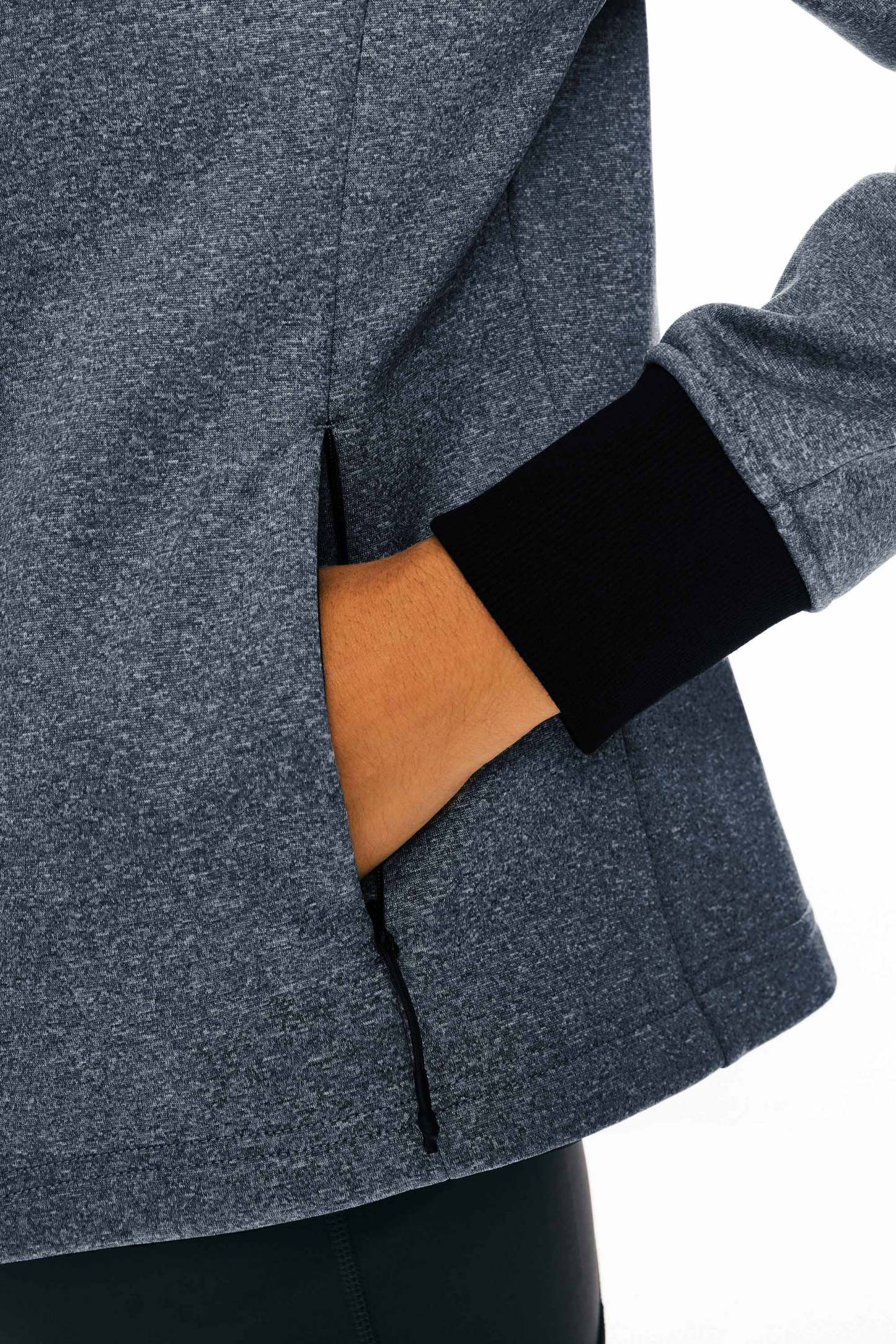 Zip Up Fleece Lined Hoodie Long Sleeve Cropped Sweatshirt