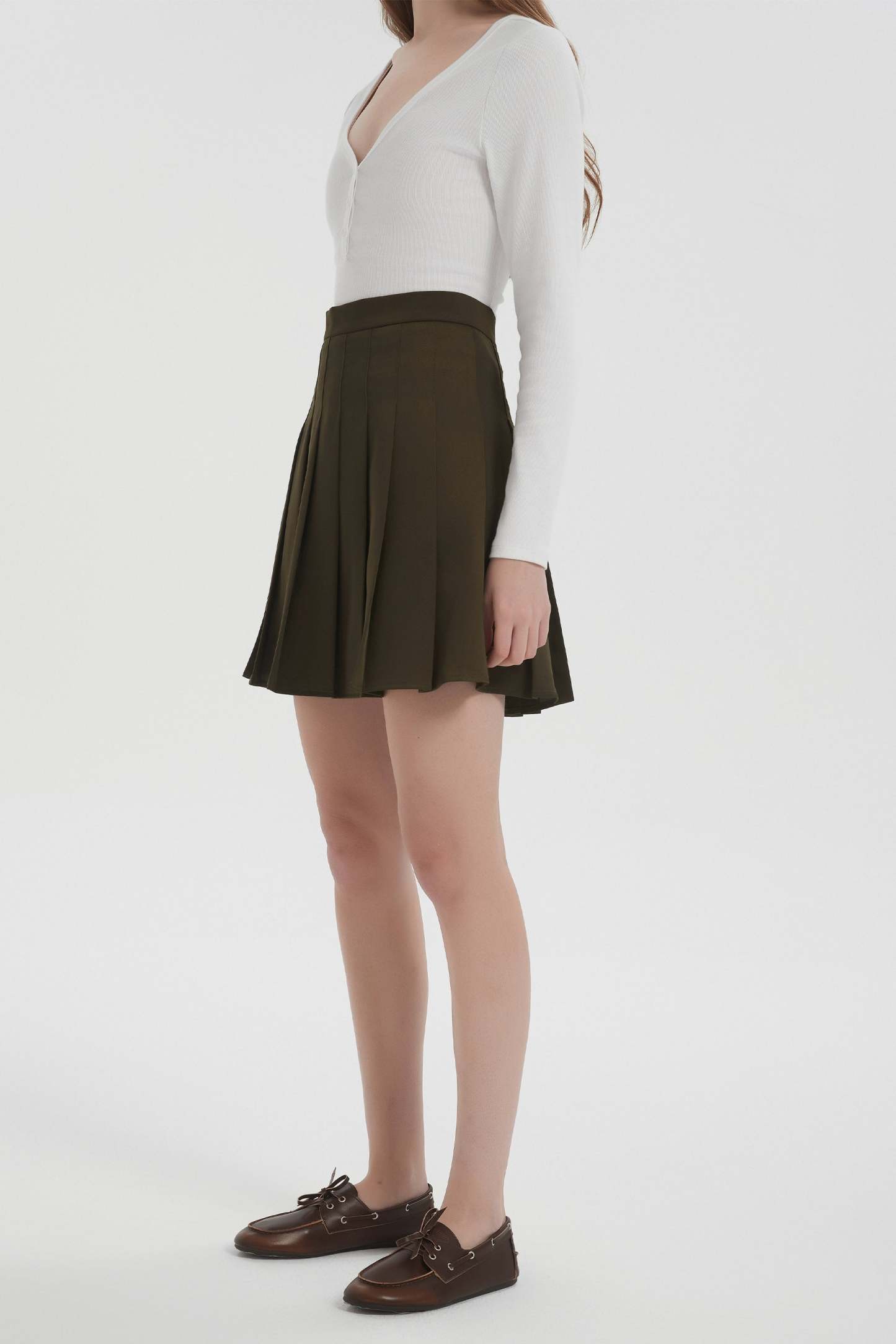 High Waisted Skirts A Line Pleated Skirt