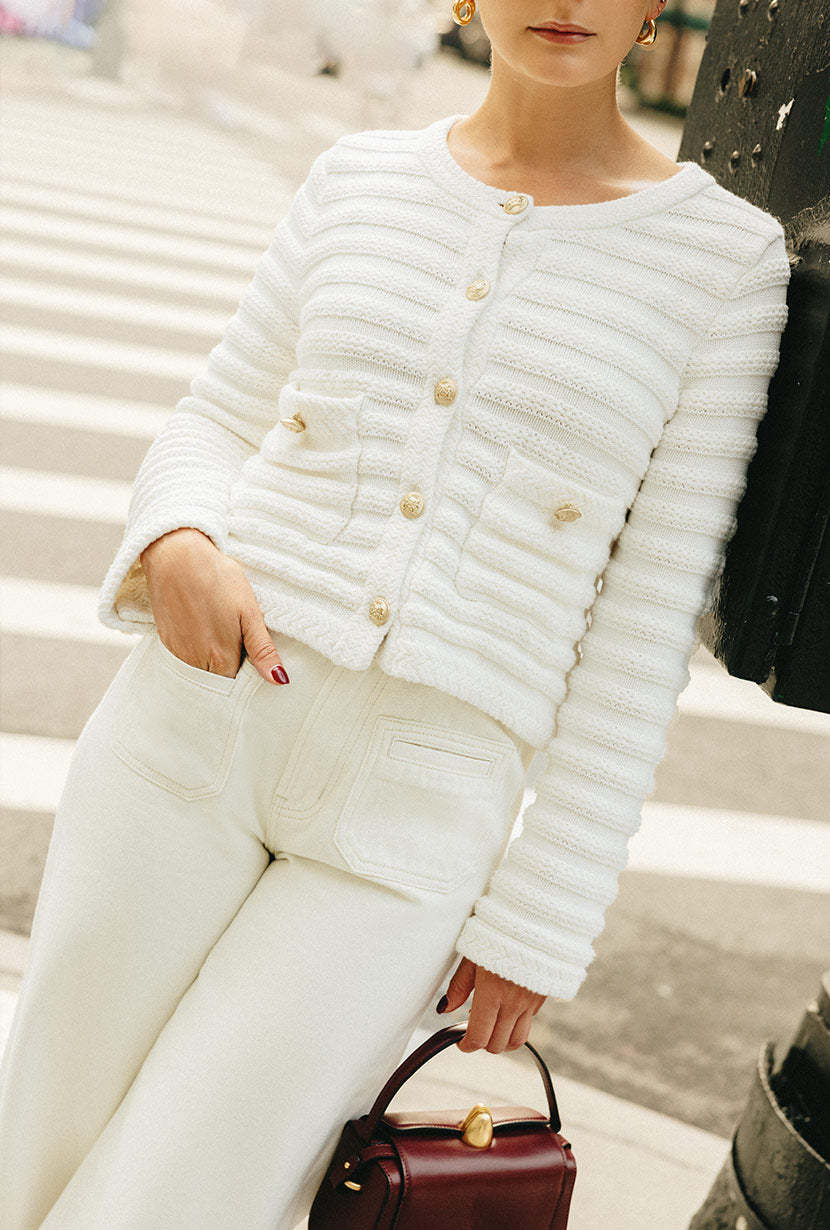 Cindy Cotton Cardigan - Ivory