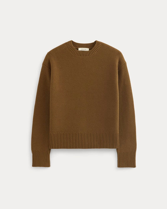 The Cotton Honeycomb Square Crew | Toffee