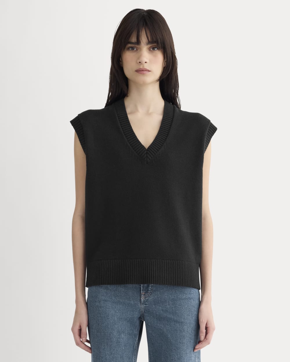 The Boxy Vest in Everyday Cotton | Black
