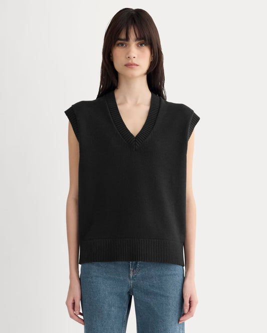 The Boxy Vest in Everyday Cotton | Black