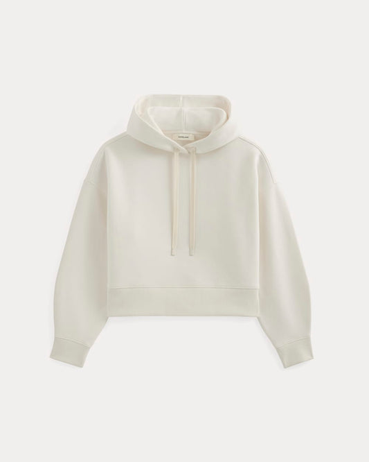 Cropped Luxe Fleece Hoodie | Bone