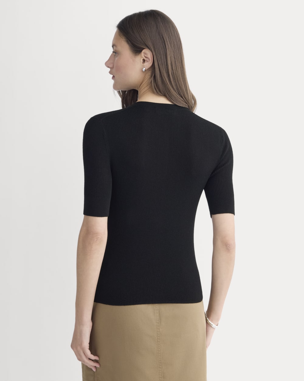 The Short-Sleeve Henley in Ultrasoft Merino | Black