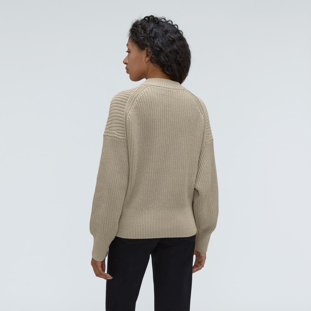 The Texture Cotton Crew | Trench Coat Khaki