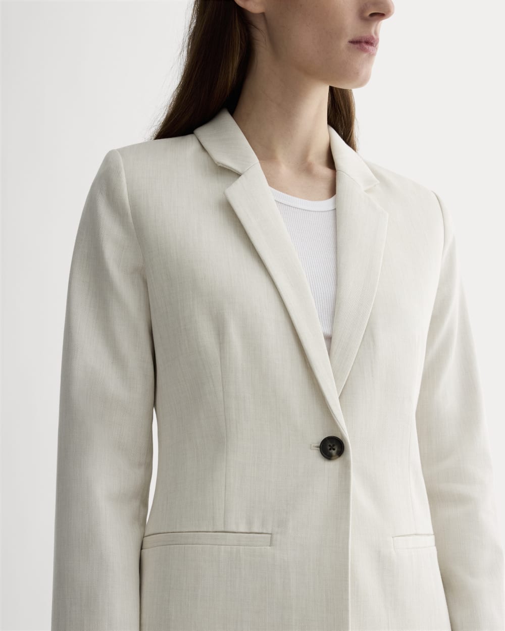 The Relaxed Blazer in Buttersmooth | Heathered Oat