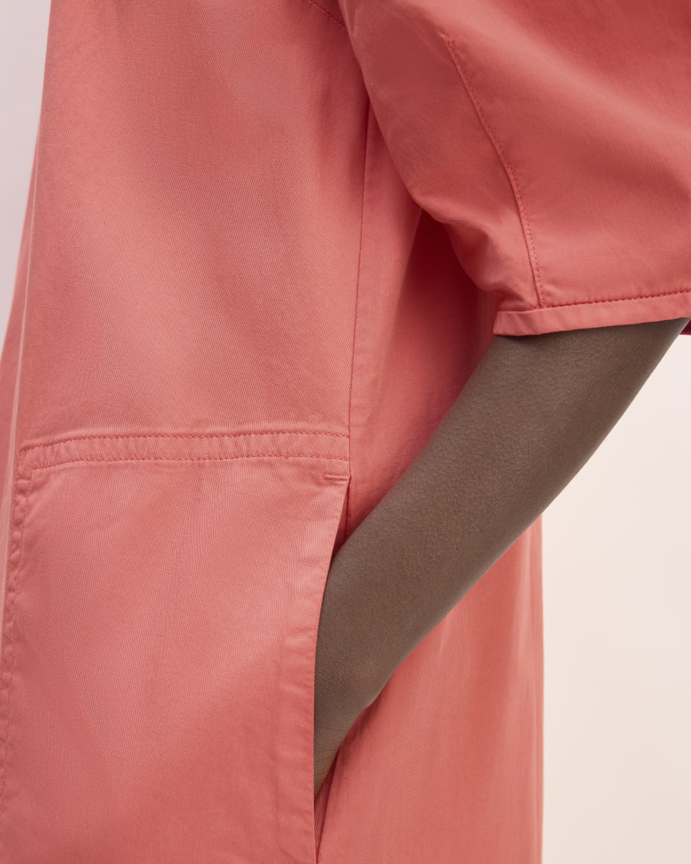 The Short-Sleeve Puff Midi Dress | Coral