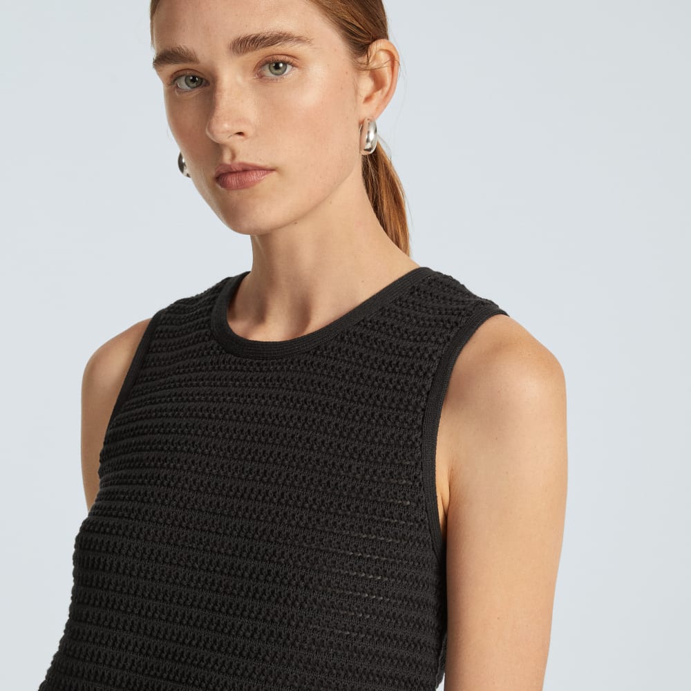 The Crochet Knit Cami | Black