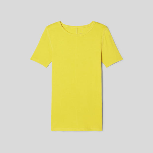 The Pima Micro-Rib Crew Tee | High Visibility Yellow