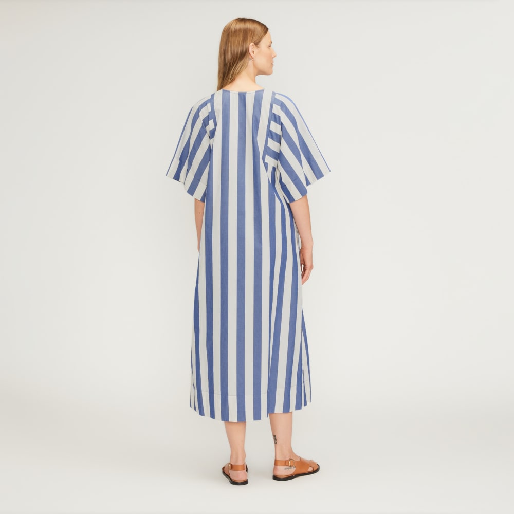 The Poplin Caftan Dress | Mazarine Blue / Bone