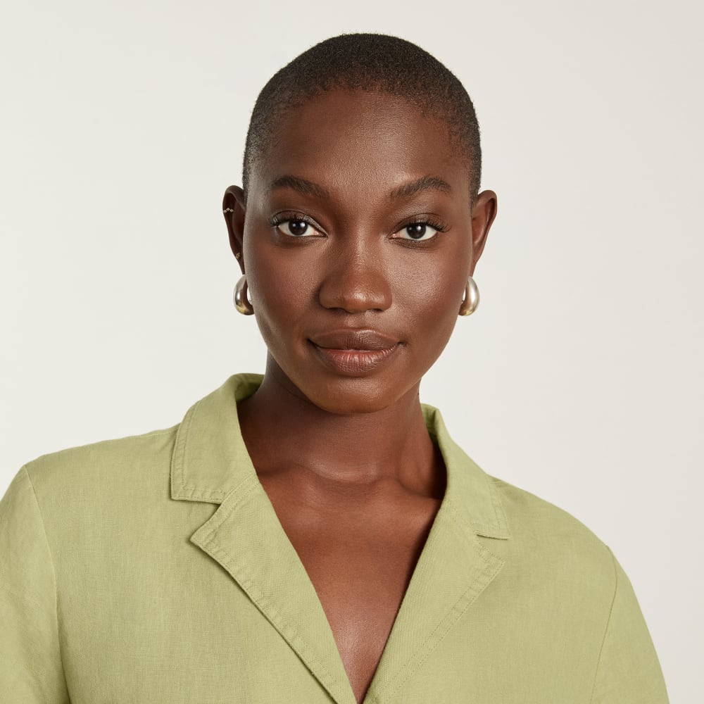 The Linen Workwear Dress | Leek