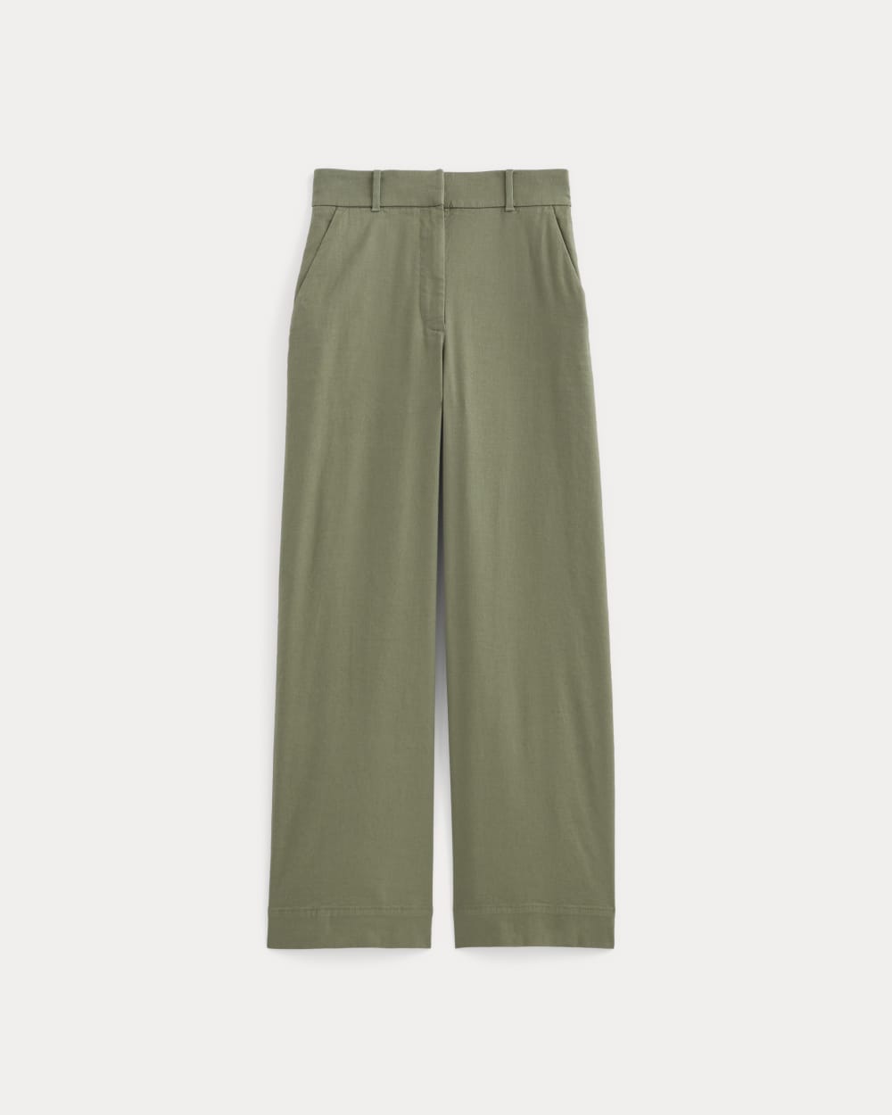 The Wide-Leg Pant in Stretch Linen | Lichen Green