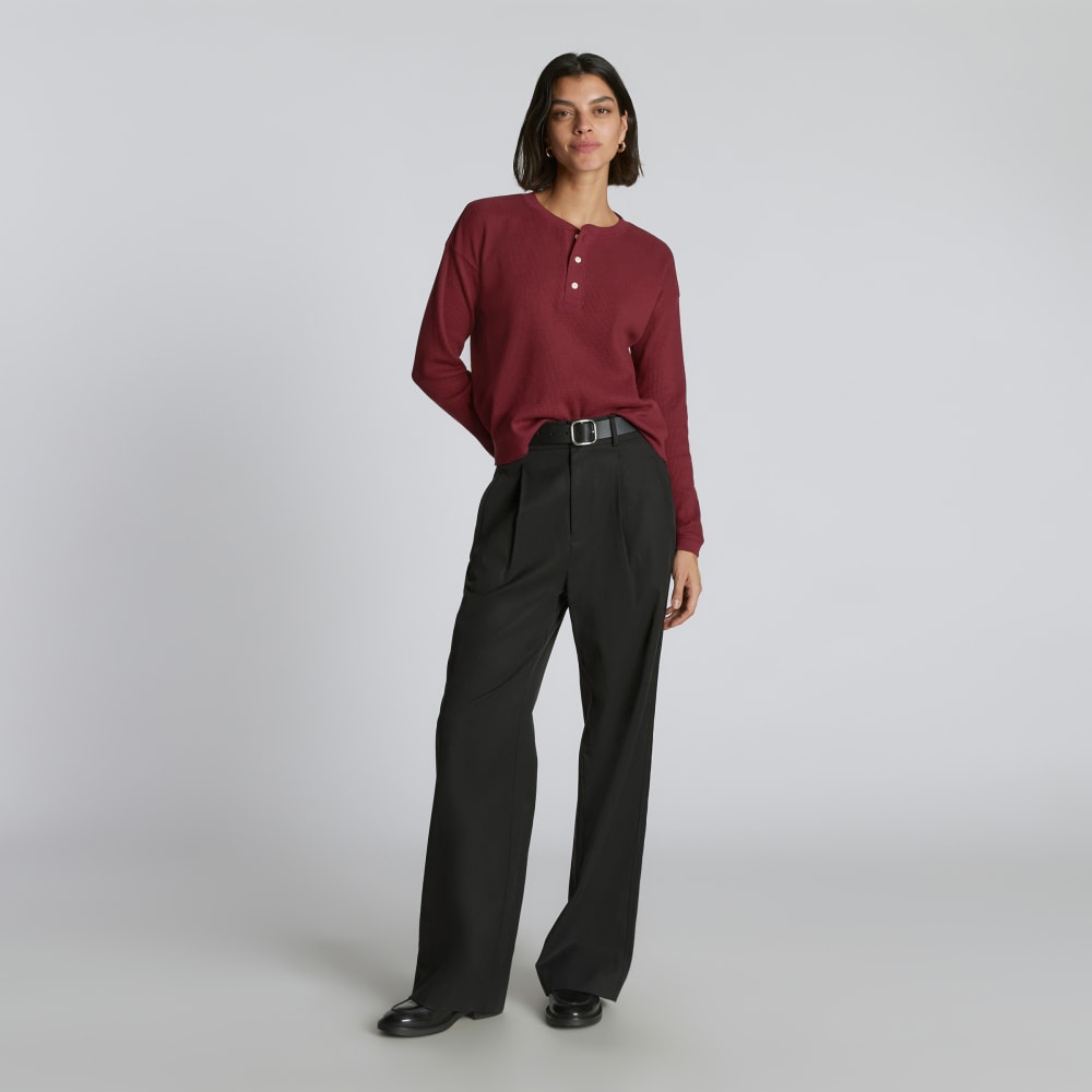 The Organic Cotton Waffle Henley | Brandy