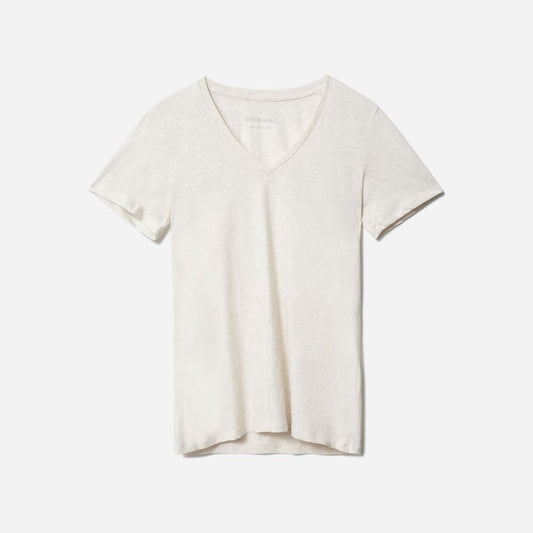 The Organic Cotton V-Neck | Heathered Oat