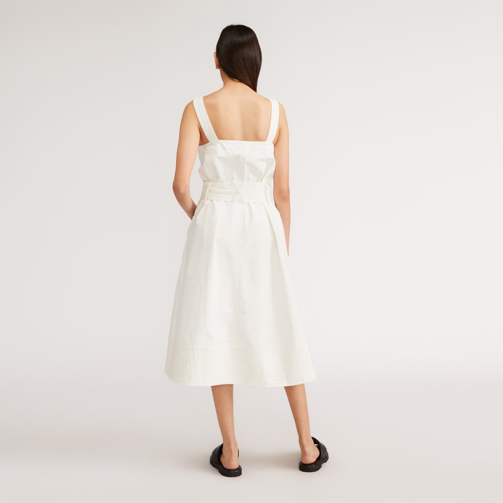 The Organic Cotton Herringbone Dress | Bone