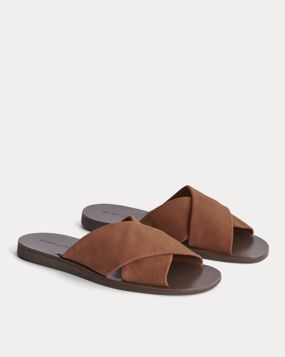 The Day Crossover Sandal | Saddle Brown Suede