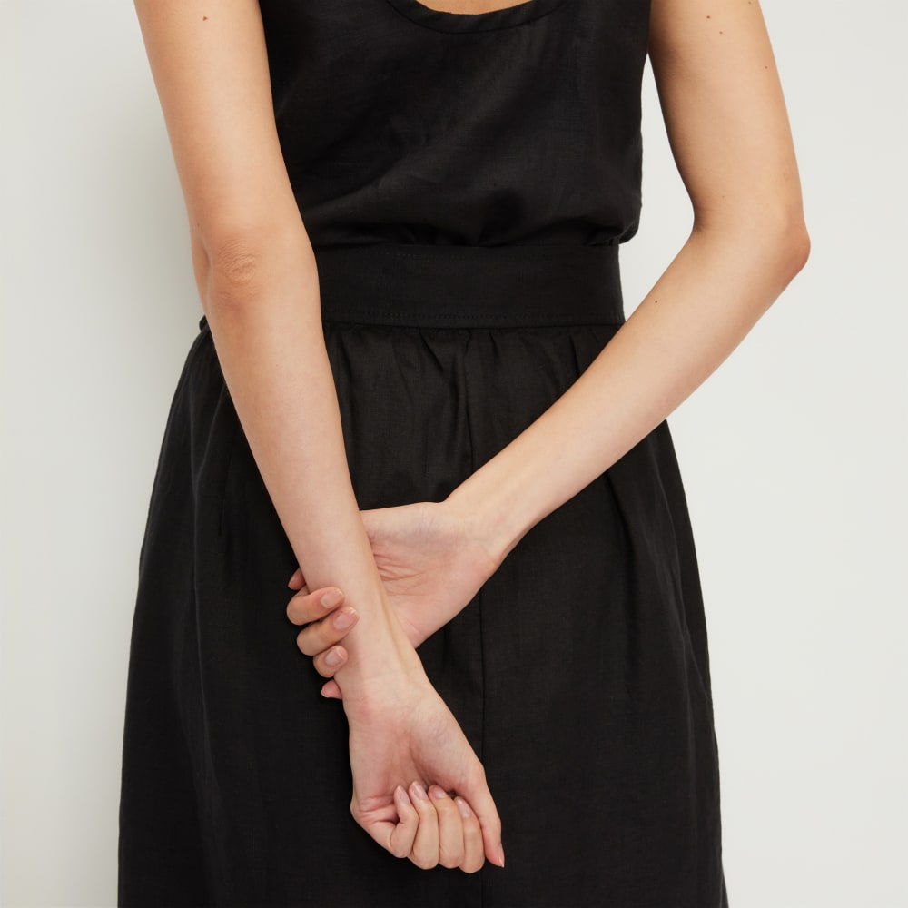 The Linen Wrap Skirt | Black