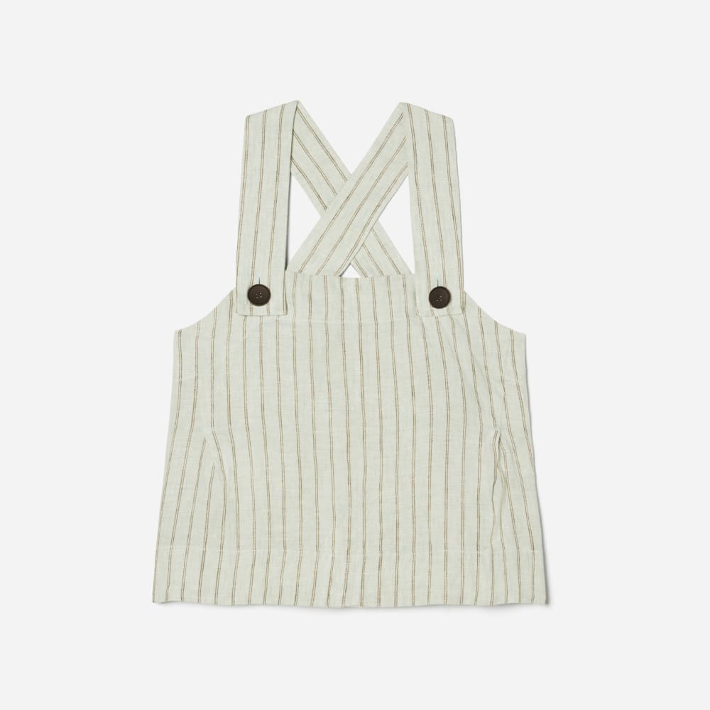 The Apron Linen Tank | Seafoam Pinstripe