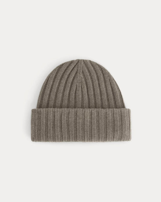 Chunky Ribbed Beanie | Taupe Melange