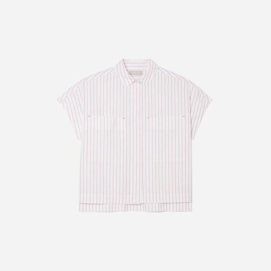 The Short-Sleeve Box Shirt | Red Pinstripe