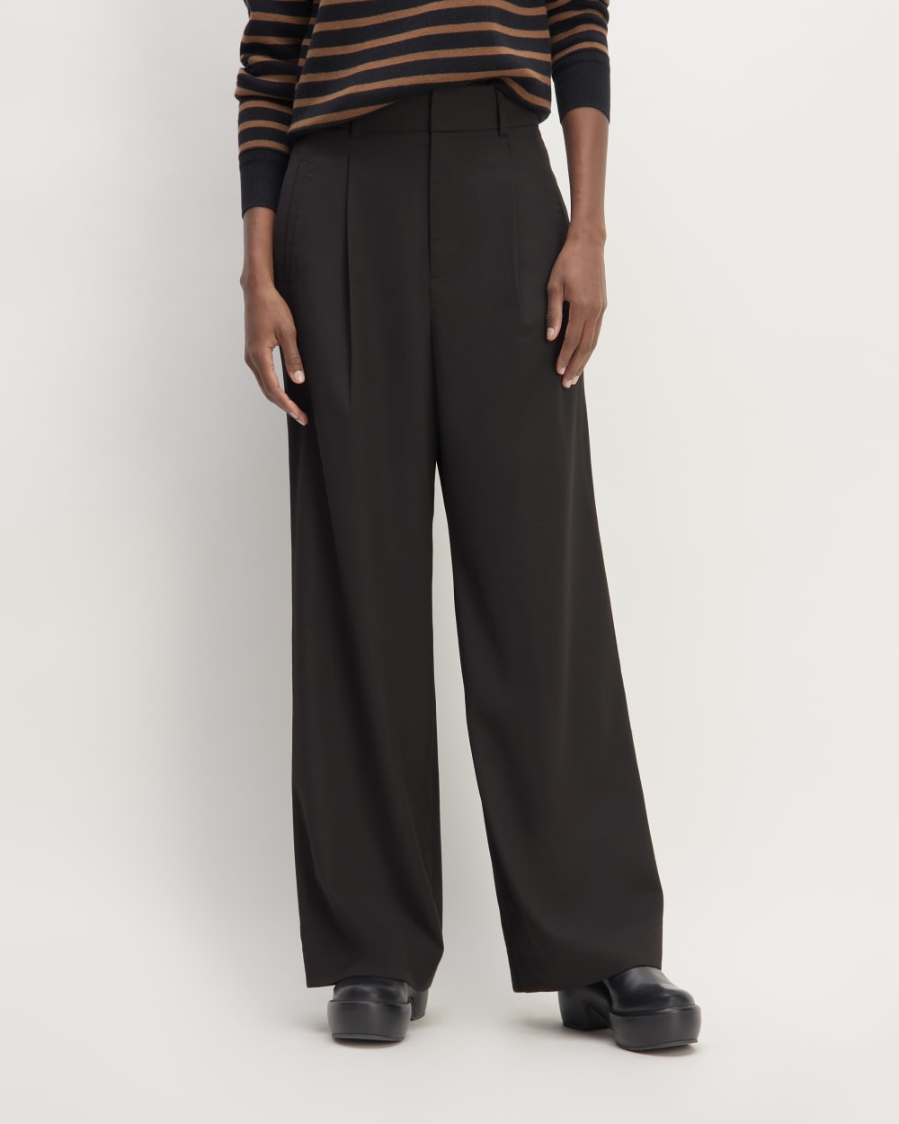 The Italian Wool Way-High® Drape Pant | Black