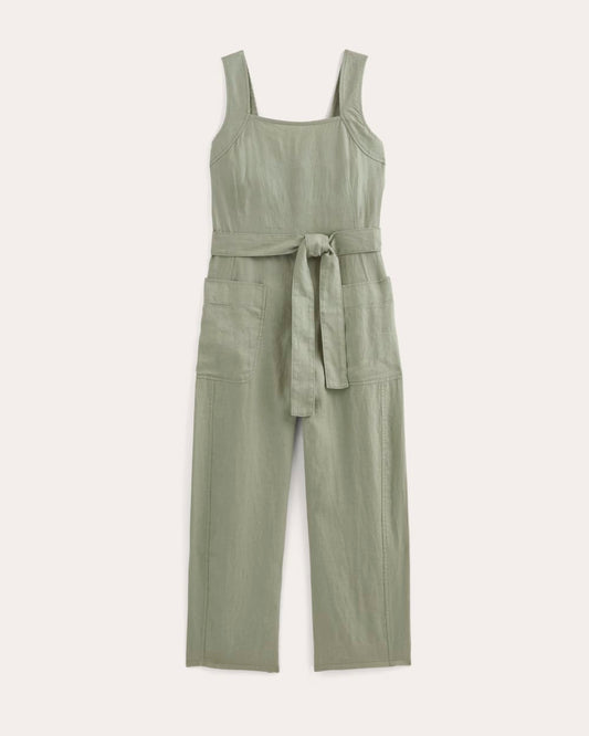 The Utility Coverall in Linen | Seagrass