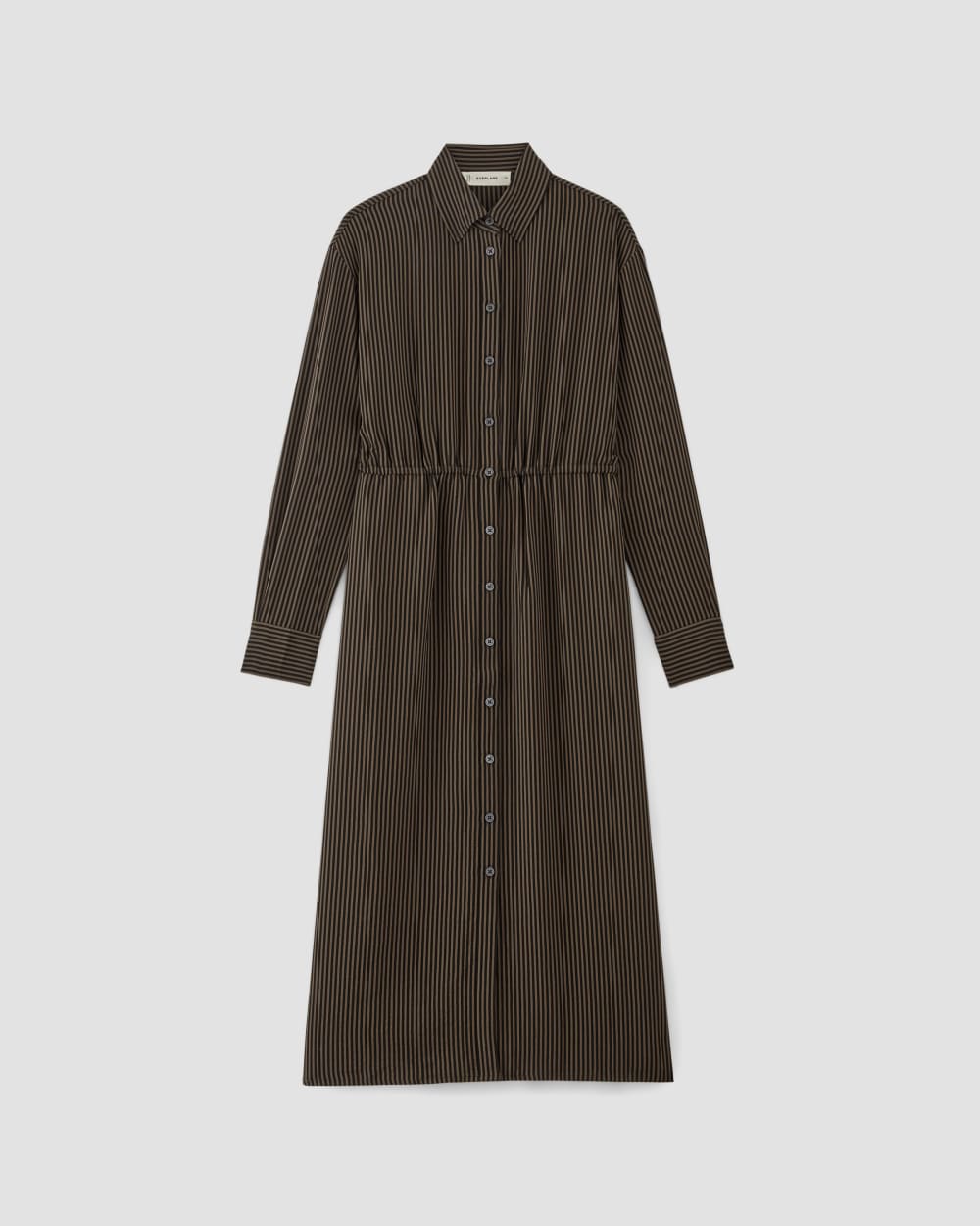 The Mini Jacquard Stripe Shirt Dress | Cocoa / Black