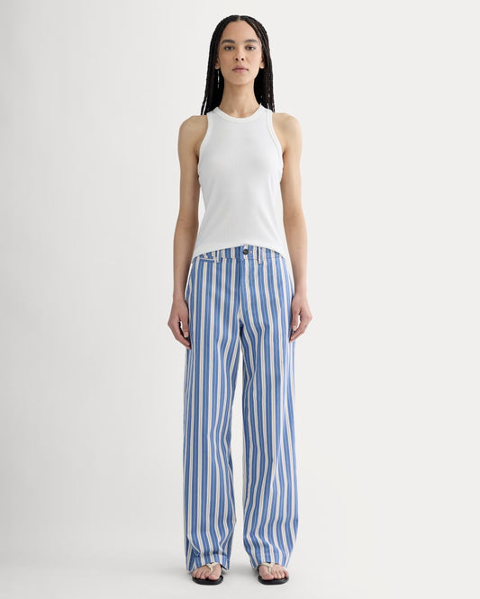 The Wide-Leg Chino | Dutch Blue / Natural