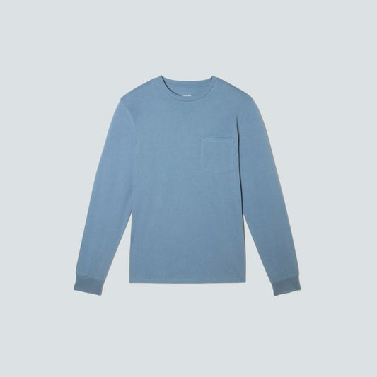 The Organic Cotton Long-Sleeve Pocket Tee | Greyish Blue