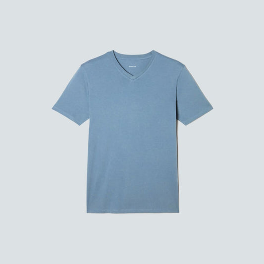 The Organic Cotton V-Neck Tee | Greyish Blue