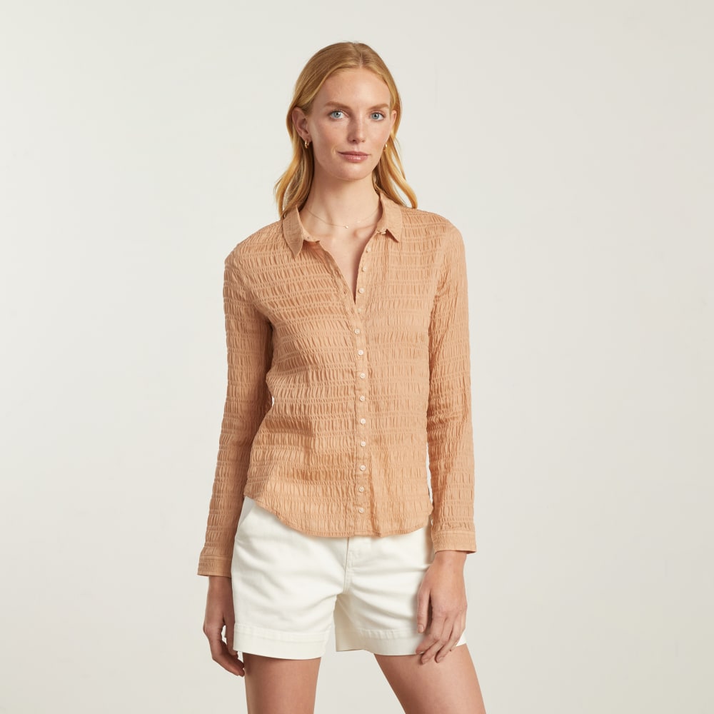 The Button Smock Top | Hazelnut