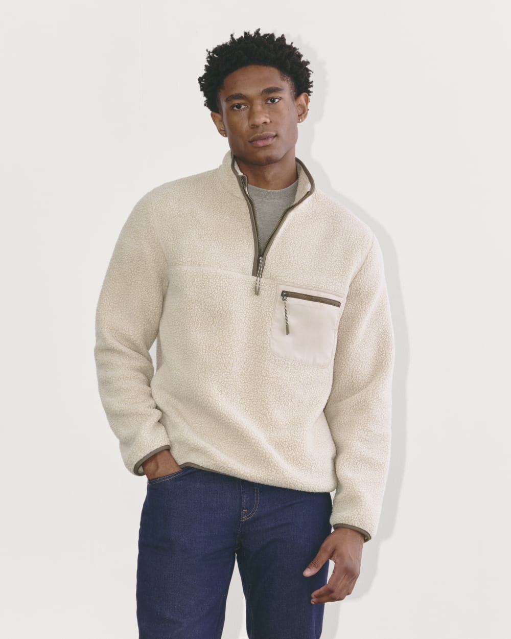 The Teddy Quarter-Zip Fleece | Heathered Oat
