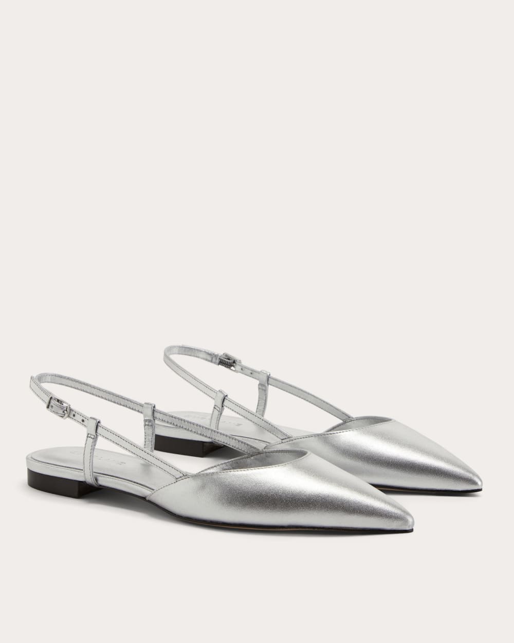 The Studio Slingback Flat | Silver