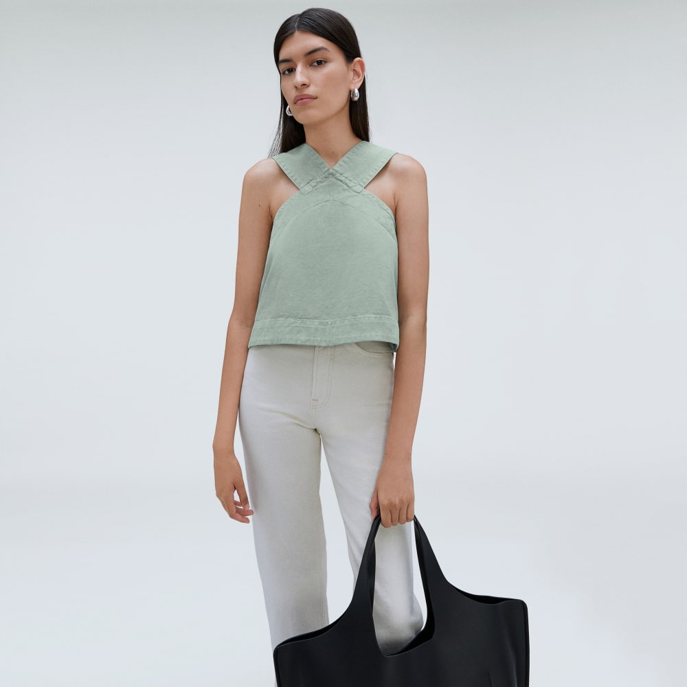 The Cross-Front Apron Top | Sea Glass