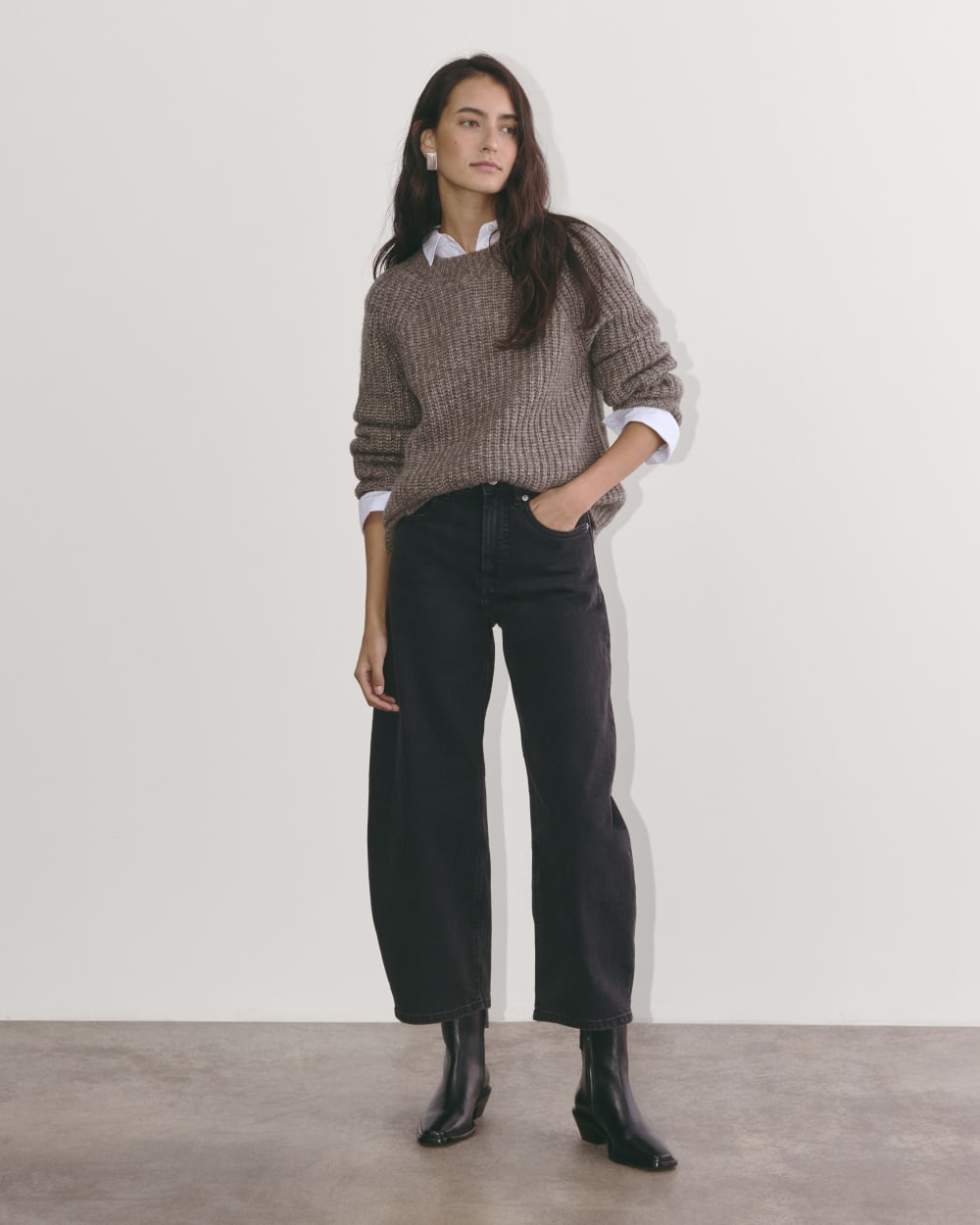 The Fisherman Crew in Cloud | Taupe Melange